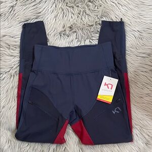 Kari Traa Women's Leggings in Navy and Burgundy